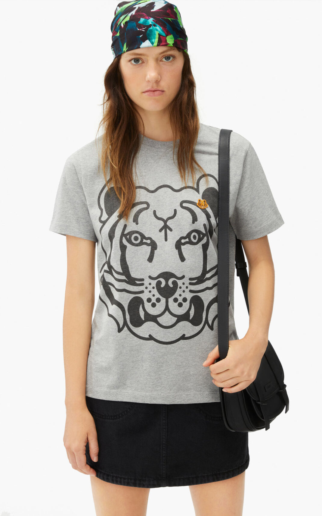 Kenzo K Tiger loose fitting Tişört Bayan Gri | 3490-NWXLI